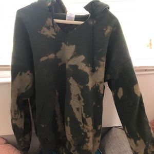 bleached army green hoodie